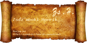 Zsámboki Henrik névjegykártya