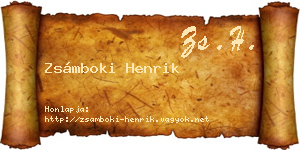 Zsámboki Henrik névjegykártya