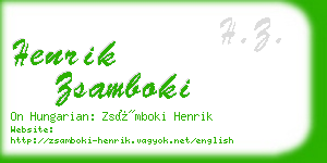 henrik zsamboki business card